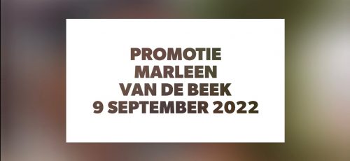 Promotie Marleen van de Beek