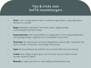 Tips &amp; tricks voor bvFTD mantelzorgers